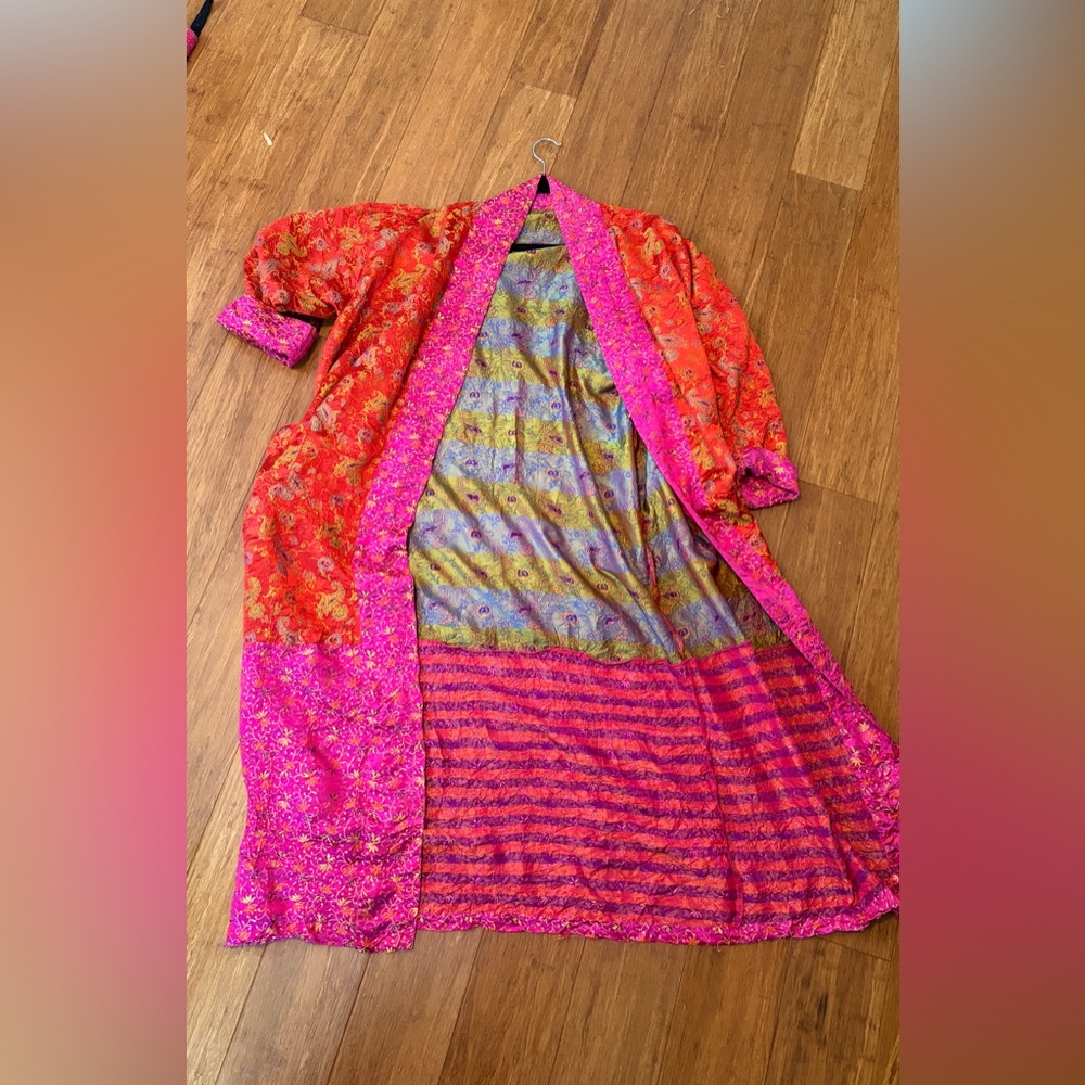 Vibrant Multicolor Long Kimono